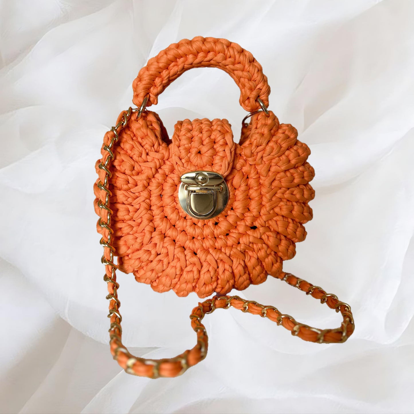 Medium Shell Bag in Orange